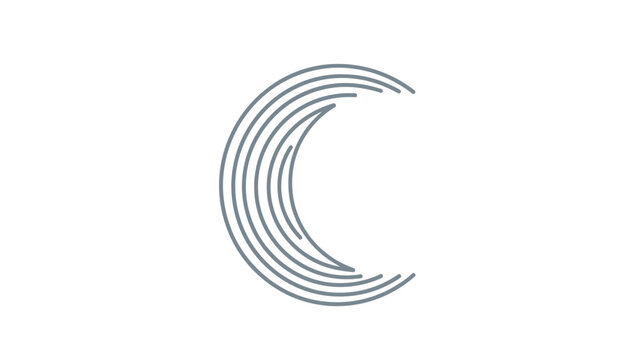 Crescent Moon Shape Design Element.