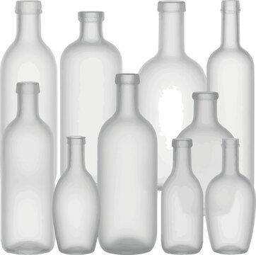 Create a realistic kinds of deferent Empty Klein Bottle isolated on a white background - 3d rendering vector art with white background..