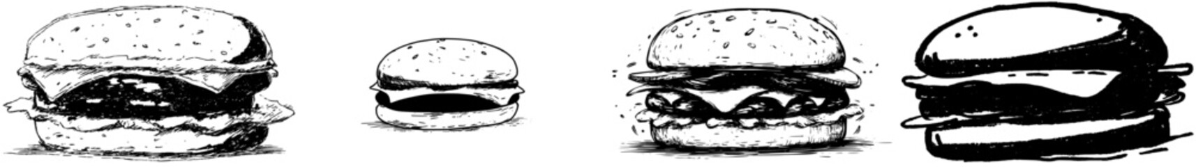 Obraz premium Hand Drawn Burger: A Classic American Icon