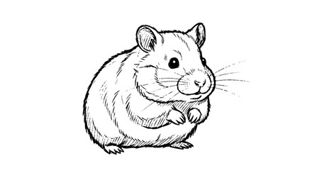 Fototapeta premium Hand drawn guinea pig illustration.