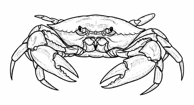 Crab Illustration Shellfish Crustacean Marine Animal.