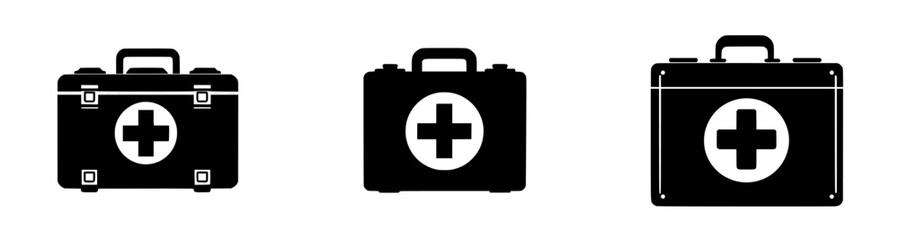 Obraz premium Emergency Ready: First Aid Kit Briefcase Silhouette