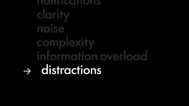 Minimal black and white animated typography with the phrase &ldquo;A method to focus on what matters&rdquo;. Modern cinematic text animation for business presentations, strategy videos and corporate projects.