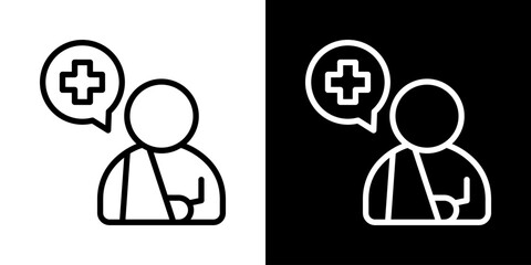 Fototapeta premium Injury Icon Of Line Black And White Style 