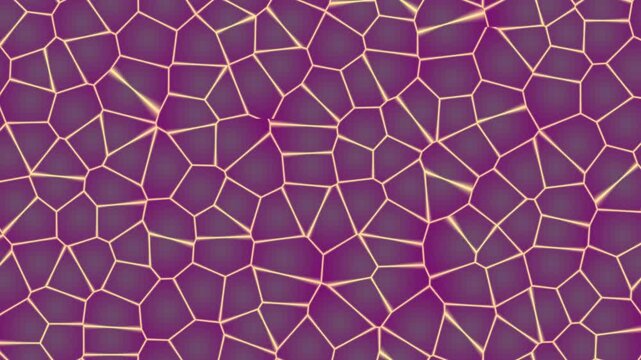 Intricate purple and gold abstract pattern featuring irregular tessellated shapes creating a captivating and modern geometric background design