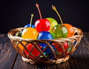 ガラス製のフルーツ