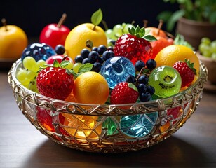 ガラス製のフルーツ