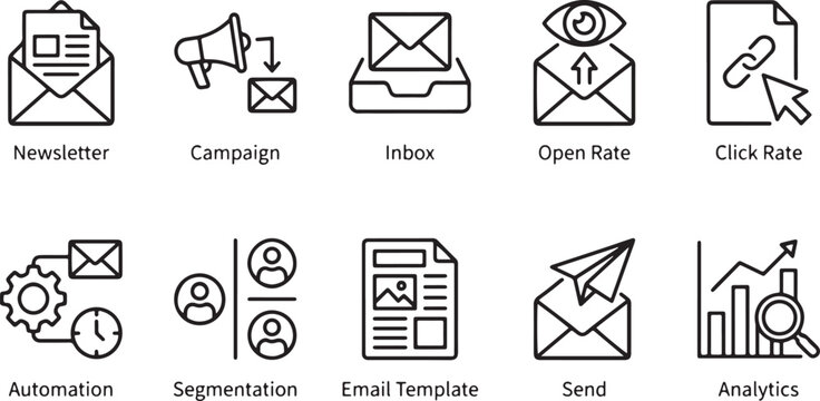 Email Marketing Campaign Automation and Analytics Flat Design Vector Illustration