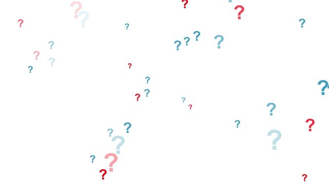 question mark animation pop up question mark flat.  question mark confused dizzy. Question marks fly and burst at the end. Concept: quiz, education, riddle animation video