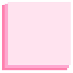 Illustration of 3 sheets of pink notepad paper.
