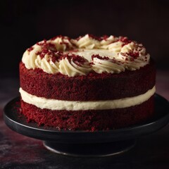 Delicious red velvet cake with cream cheese frosting