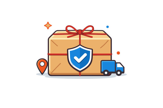 Sealed parcel wrapped neatly and marked with a simple icon, symbolizing protected contents and dependable transport from sender to recipient.