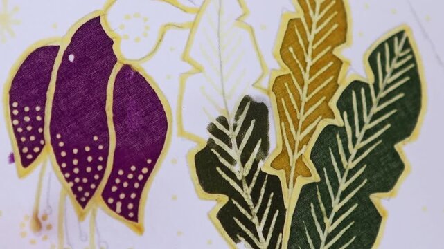 Traditional Indonesian batik fabric painting process