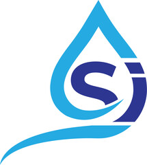 Letter SI water logo