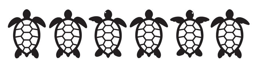 Obraz premium black sea turtle silhouette arrangement