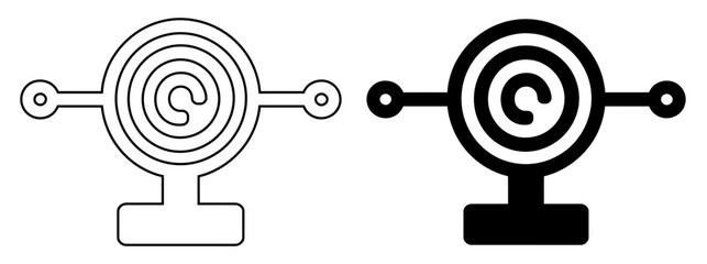 Modern Abstract Technology Circuit Icon with Geometric Minimalist Design