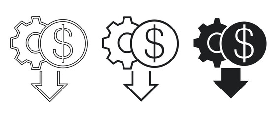 Financial Cost Reduction and Operations Optimization Vector Icon