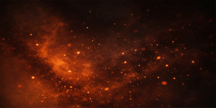 A cosmic supernova explosion ignites a fire in space, blending an abstract dark blue nebula with glowing stardust and bright light particles across a vast fantasy galaxy universe background