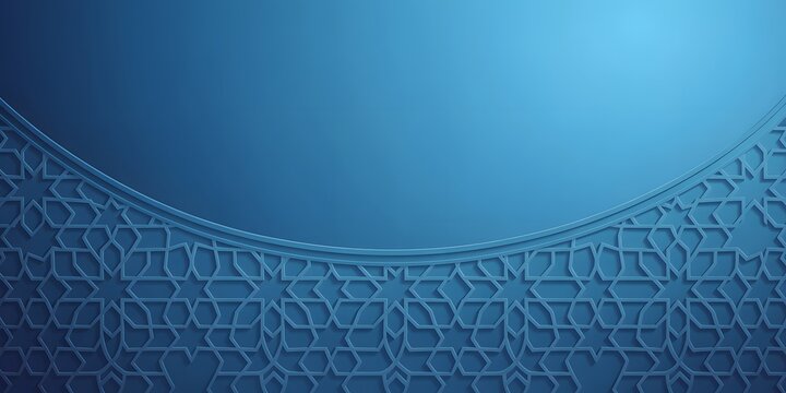 A blue background with a patterned design and a curved line