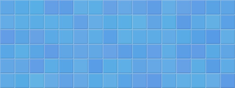 Blue checkered mosaic for pool tile swimming and grid bathroom texture. Background turquoise geometric for graphic floor square and water banner ceramic. Blue interior kitchen for pool.
