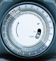 Close-up of the dial used to set times exterior decorations at home turn one