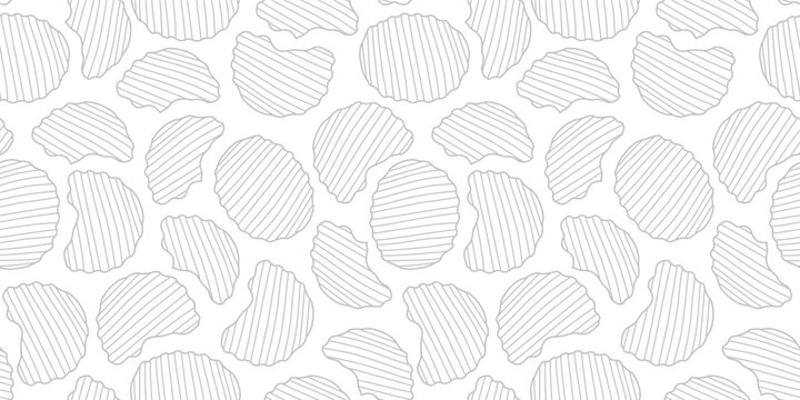 potato chips pattern. doodle potato chips pattern background. potato chips seamless pattern background. unhealthy snacks chips pattern.
