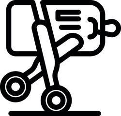 Airport luggage cart transporting passenger baggage with attached tag, symbolizing smooth travel and efficient baggage handling