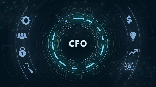 Business, Technology, Internet and network concept. Virtual screen of the future and sees the inscription: CFO