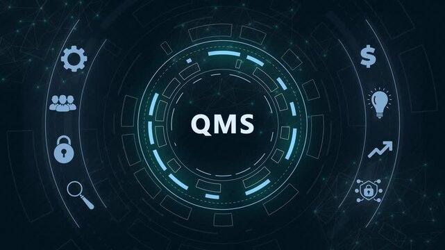 Quality management system business and industrial technology concept. QMS.