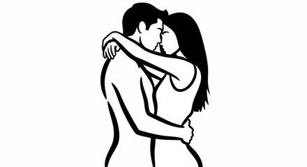silhouette of a young couple 