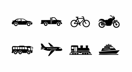 transportation icons set