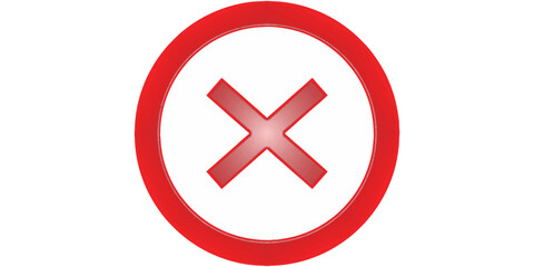 Obraz premium Red x icon. Bold red cross symbol on white background. Medical and emergency icon vector flat illustration design.