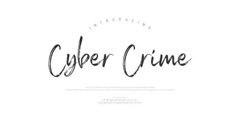 Cyber Crime, Script premium luxury elegant alphabet letters and numbers. Elegant wedding typography classic serif font decorative vintage retro. Creative vector illustration  © Gizmo Design