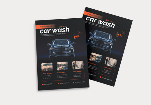 Car Wash Service Marketing Flyer Template
