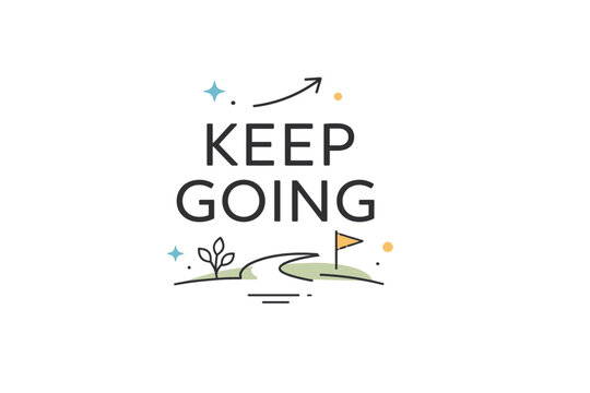 Inspirational quote design. Short uplifting phrases like ?stay focused? or ?keep going? presented with modern typography and light graphic
