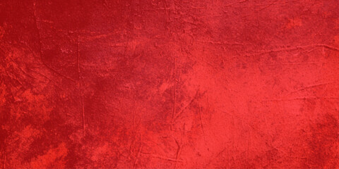 An aged vintage wallpaper with a red grunge texture and antique parchment pattern on an old weathered wall