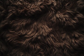 Naklejka premium A close view shows a brown fur texture with soft waves and distinct patterns. The light highlights the details and depth of the material. The setting appears to be indoors with natural light