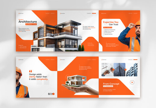 Modern Architecture Company Instagram Carousel Social Media Post Template Set