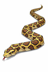 Fototapeta premium Vector Illustration of Cartoon Type Burmese Python Origami Craft
