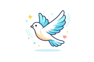 Obraz premium Birds a single bird in mid flight with wings spread and soft air lines, expressing lightness, movement, and a sense of openness. Minimalist flat vector