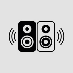 Stereo Speaker Icon Sound System Audio Vector Illustration