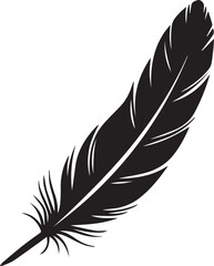 Obraz premium Single Curved Bird Feather Silhouettes with Fine Detail and Texture