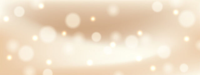 Soft, elegant beige background with a dreamy bokeh effect with shimmering light circles and warm glowing sparks © Anastasiia