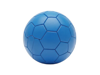 Fototapeta premium A vibrant blue soccer ball with a classic pentagonal and hexagonal pattern