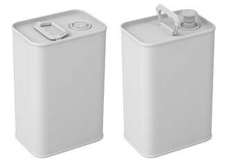 Clay render of olive oil can 5L on white background - 3D illustration
