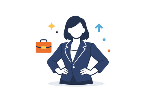 Power dressing modern confidence conveyed through a tailored blazer on a minimal human silhouette, expressing authority, professionalism and self assurance in