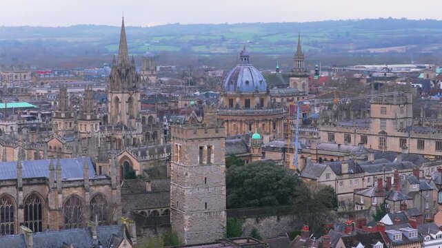 Aerial view of central Oxford, United Kingdom