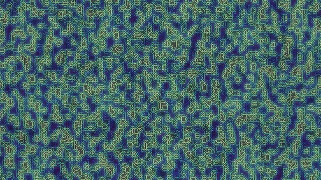 Macro close-up of a textured purple wool and green fabric material featuring a decorative textile pattern for an artistic nature-inspired surface backdrop