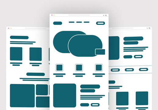 Modern Web Wireframe UI Kit for Landing Page Design Layout