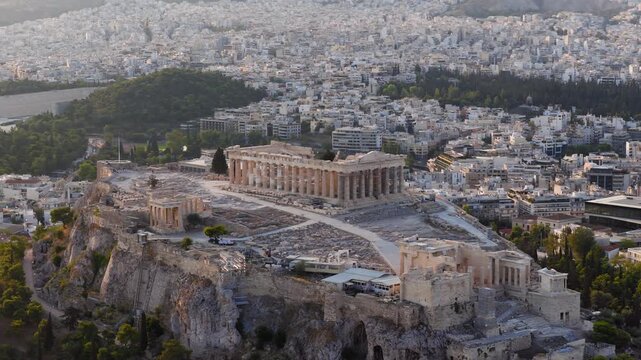 Acropolis of Athens historic citadel located on a rocky outcrop above the city of Athens, Greece